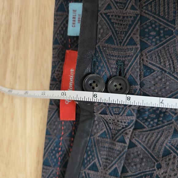 Cartonnier Charlie Ankle Pants Womens 8 Gray Blue Pattern Slim Fit Zipper Hem - Picture 7 of 11